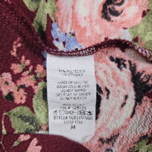 Blue Pan Halter Neck Floral Pleated Front Blouse Womens M Burgundy Pink Y2K Vibe - Picture 8 of 10